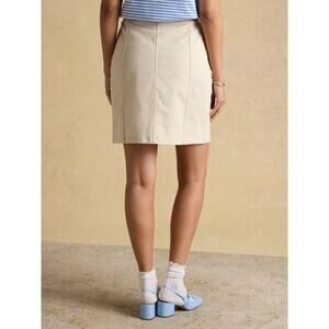 J.McLaughlin 4  Elise A-Line Skirt Button Front Mini Short Khaki Twill S